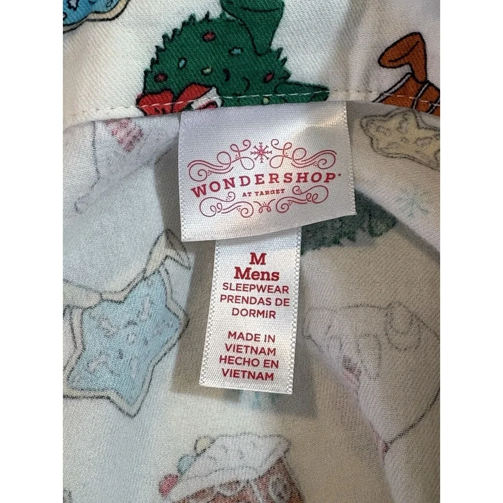 Wondershop Christmas Pajama Mens Top Size Medium Holiday Festive Button Shirt
